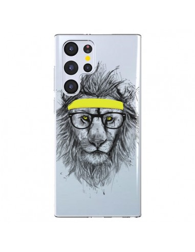 Coque Samsung Galaxy S22 Ultra 5G Hipster Lion Transparente - Balazs Solti