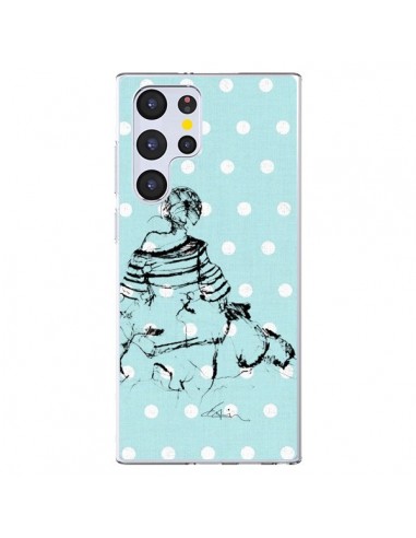 Coque Samsung Galaxy S22 Ultra 5G Croquis Pois Femme Fashion Mode - Cécile