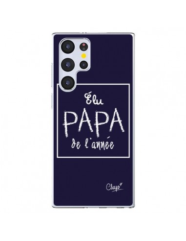 Coque Samsung Galaxy S22 Ultra 5G Elu Papa de l'Année Bleu Marine - Chapo