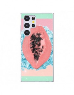 Coque Samsung Galaxy S22 Ultra 5G Papaya Rocks Fruit -...