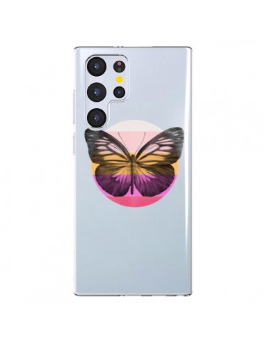 Coque Samsung Galaxy S22 Ultra 5G Papillon Butterfly Transparente - Eric Fan
