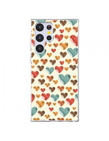 Coque Samsung Galaxy S22 Ultra 5G Coeurs Colorés - Eleaxart