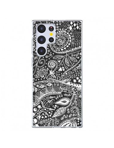 Coque Samsung Galaxy S22 Ultra 5G Azteque Noir et Blanc - Eleaxart