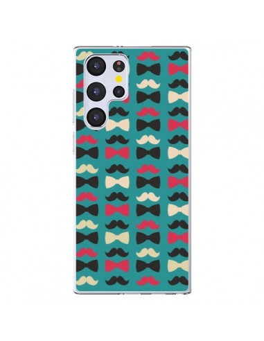 Coque Samsung Galaxy S22 Ultra 5G Hipster Moustache Noeud Papillon - Eleaxart