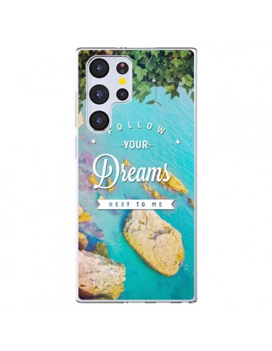 Coque Samsung Galaxy S22 Ultra 5G Follow your dreams Suis tes rêves Islands - Eleaxart