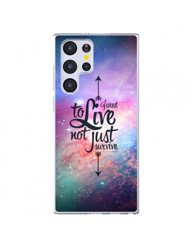 Coque Samsung Galaxy S22 Ultra 5G I want to live Je veux vivre - Eleaxart