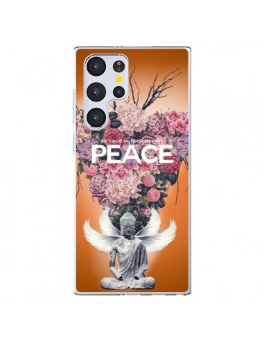 Coque Samsung Galaxy S22 Ultra 5G Peace Fleurs Buddha - Eleaxart