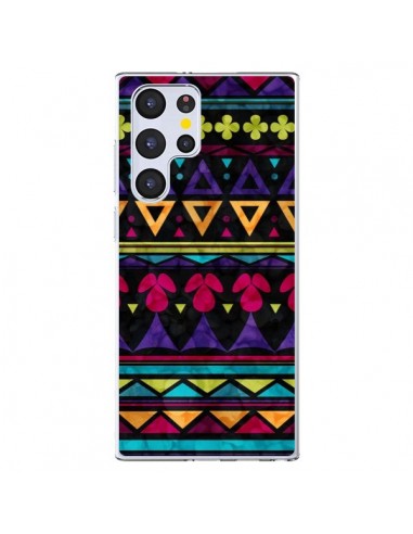 Coque Samsung Galaxy S22 Ultra 5G Triangles Pattern Azteque - Eleaxart