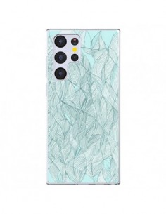 Coque Samsung Galaxy S22 Ultra 5G Courbes Meandre Bleu...