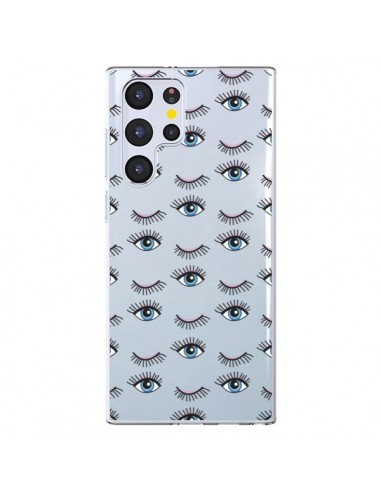 Coque Samsung Galaxy S22 Ultra 5G Eyes Oeil Yeux Bleus Mosaïque Transparente -  Léa Clément