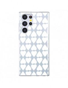 Coque Samsung Galaxy S22 Ultra 5G Coeurs Heart Blanc...