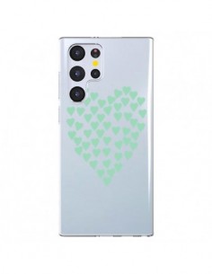 Coque Samsung Galaxy S22 Ultra 5G Coeurs Heart Love Mint...