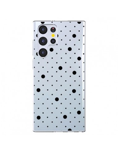 Coque Samsung Galaxy S22 Ultra 5G Point Noir Pin Point Transparente - Project M