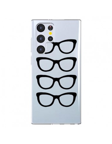 Coque Samsung Galaxy S22 Ultra 5G Sunglasses Lunettes Soleil Noir Transparente - Project M