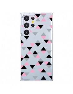 Coque Samsung Galaxy S22 Ultra 5G Triangles Pink Rose...