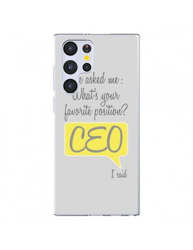 Coque Samsung Galaxy S22 Ultra 5G What's your favorite position CEO I said, jaune - Shop Gasoline