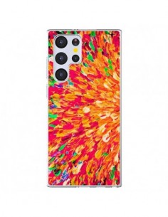 Coque Samsung Galaxy S22 Ultra 5G Fleurs Oranges Neon...