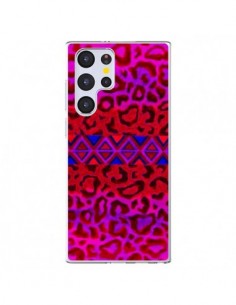 Coque Samsung Galaxy S22 Ultra 5G Tribal Leopard Rouge -...