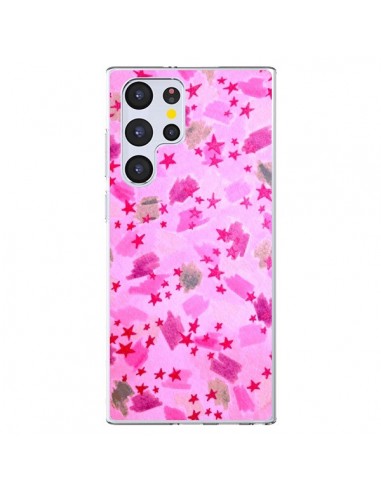 Coque Samsung Galaxy S22 Ultra 5G Stars Etoiles Roses - Ebi Emporium