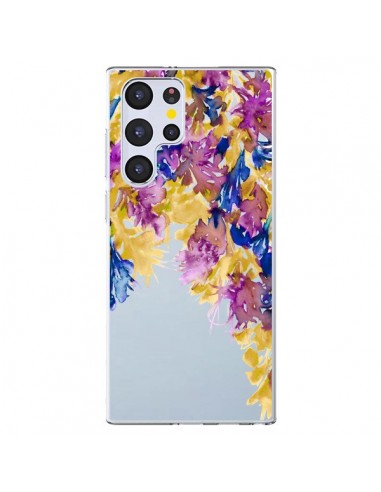 Coque Samsung Galaxy S22 Ultra 5G Cascade Florale Transparente - Ebi Emporium