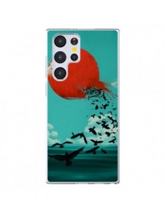 Coque Samsung Galaxy S22 Ultra 5G Soleil Oiseaux Mer -...
