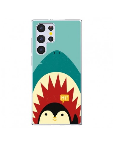 Coque Samsung Galaxy S22 Ultra 5G Pingouin Requin - Jay Fleck