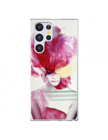 Coque Samsung Galaxy S22 Ultra 5G Bright Pink Portrait Femme - Jenny Liz Rome