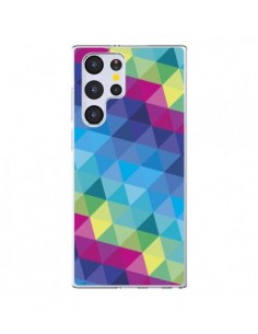 Coque Samsung Galaxy S22 Ultra 5G Azteque Gheo Bleu -...