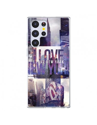 Coque Samsung Galaxy S22 Ultra 5G I love New Yorck City violet - Javier Martinez