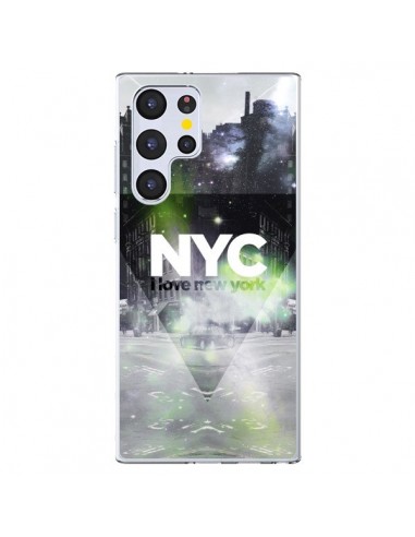 Coque Samsung Galaxy S22 Ultra 5G I Love New York City Vert - Javier Martinez