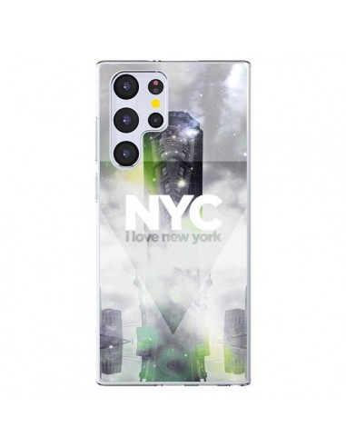 Coque Samsung Galaxy S22 Ultra 5G I Love New York City Gris Vert - Javier Martinez