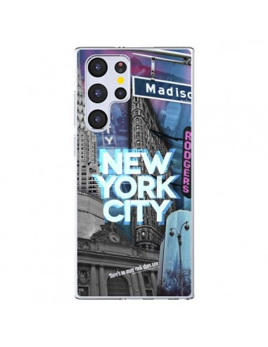 Coque Samsung Galaxy S22 Ultra 5G New York City Buildings Bleu - Javier Martinez