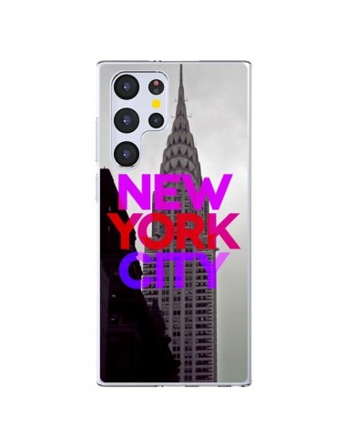 Coque Samsung Galaxy S22 Ultra 5G New York City Rose Rouge - Javier Martinez