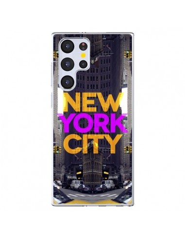 Coque Samsung Galaxy S22 Ultra 5G New York City Orange Violet - Javier Martinez