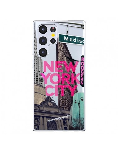 Coque Samsung Galaxy S22 Ultra 5G New Yorck City NYC Transparente - Javier Martinez