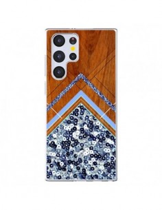 Coque Samsung Galaxy S22 Ultra 5G Sequin Geometry Bois...