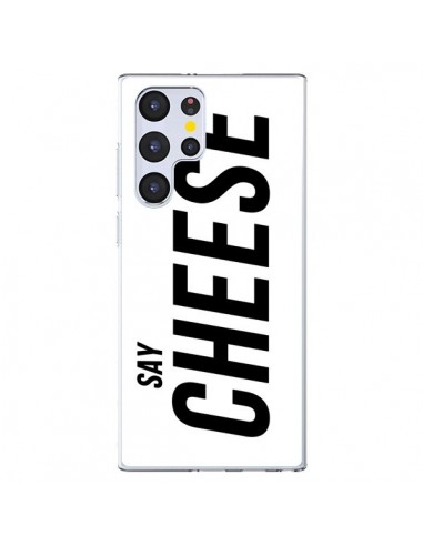 Coque Samsung Galaxy S22 Ultra 5G Say Cheese Smile Blanc - Jonathan Perez