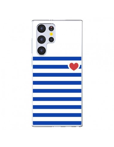 Coque Samsung Galaxy S22 Ultra 5G Mariniere Coeur - Jonathan Perez