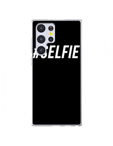 Coque Samsung Galaxy S22 Ultra 5G Hashtag Selfie Blanc Vertical - Jonathan Perez