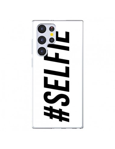 Coque Samsung Galaxy S22 Ultra 5G Hashtag Selfie Blanc Horizontal - Jonathan Perez