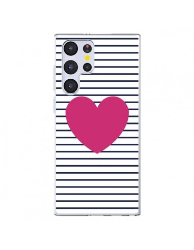 Coque Samsung Galaxy S22 Ultra 5G Coeur Traits Marin - Jonathan Perez