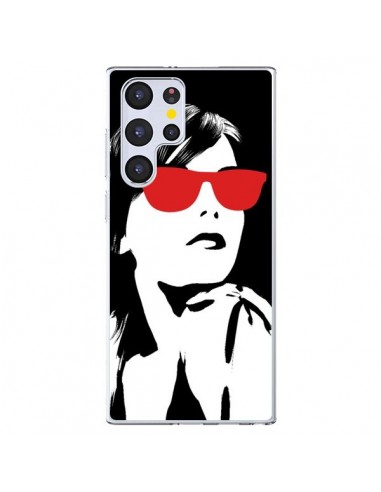 Coque Samsung Galaxy S22 Ultra 5G Fille Lunettes Rouges - Jonathan Perez