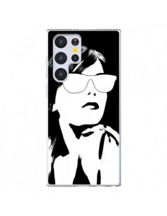 Coque Samsung Galaxy S22 Ultra 5G Fille Lunettes Blanches...