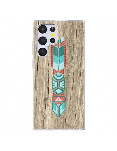 Coque Samsung Galaxy S22 Ultra 5G Totem Tribal Azteque Bois Wood - Jonathan Perez
