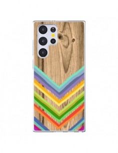 Coque Samsung Galaxy S22 Ultra 5G Tribal Azteque Bois...