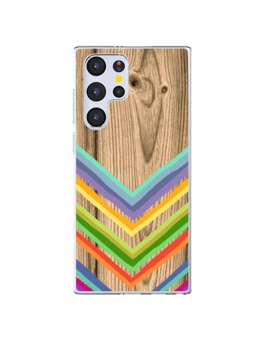 Coque Samsung Galaxy S22 Ultra 5G Tribal Azteque Bois Wood - Jonathan Perez