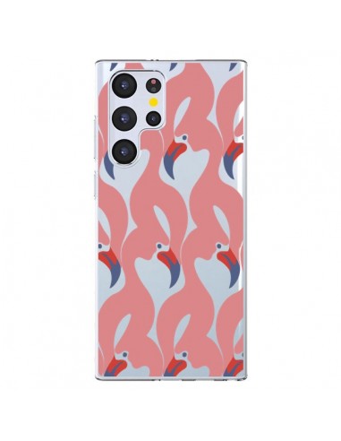 Coque Samsung Galaxy S22 Ultra 5G Flamant Rose Flamingo Transparente - Dricia Do