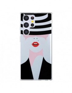 Coque Samsung Galaxy S22 Ultra 5G Femme Chapeau Hat Lady...