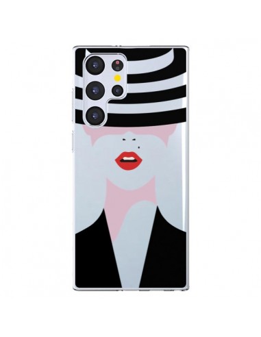 Coque Samsung Galaxy S22 Ultra 5G Femme Chapeau Hat Lady Transparente - Dricia Do