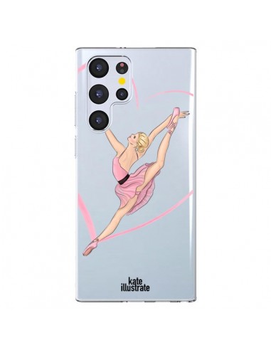 Coque Samsung Galaxy S22 Ultra 5G Ballerina Jump In The Air Ballerine Danseuse Transparente - kateillustrate